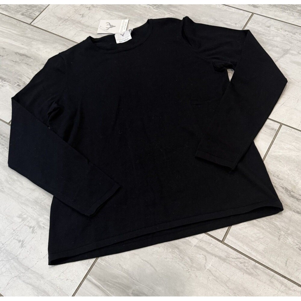 Edenburgh‎ Crew Longsleeve T Shirt NEW Black Pima Cotton Medium